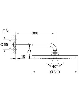 Grohe Rainshower Cosmopolitan 310 Duş Başlığı 38 cm Bakır 26066DA0 - 2