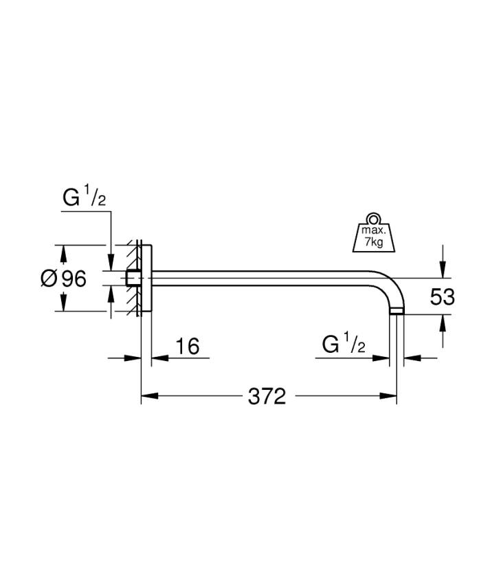 Grohe Rainshower Duş Başlığı, 378 mm Krom 28982000 - 2