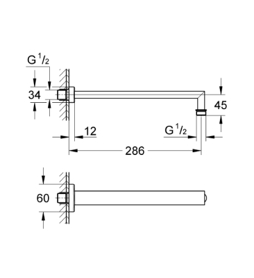 Grohe Rainshower Duş Başlığı Kolu 286 mm 27709000 - 2