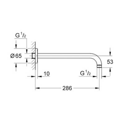 Grohe Rainshower Duş Başlığı Kolu 286 mm 28576000 - 2