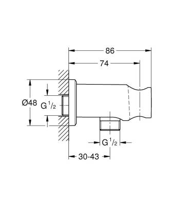 Grohe Rainshower Duş Çıkış Dirseği, Parlak Altın 26658GL0 - 4