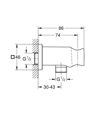 Grohe Rainshower Duş Çıkış Dirseği, Parlak Bakır 26659DA0 - 3