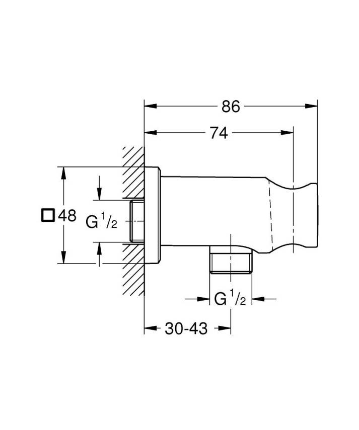 Grohe Rainshower Duş Çıkış Dirseği, Parlak Bakır 26659DA0 - 3
