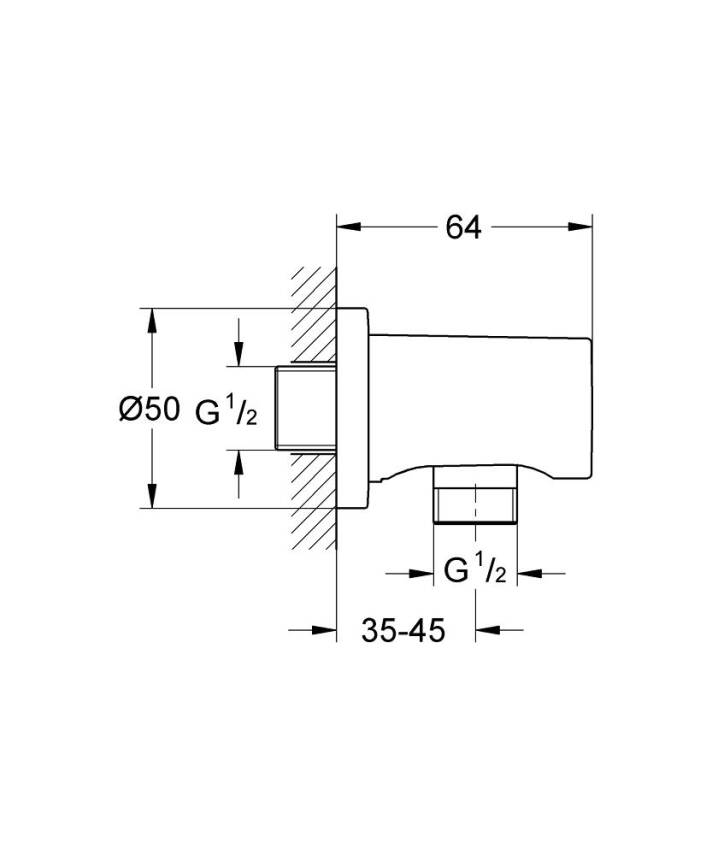 Grohe Rainshower Duş Çıkışı Dirseği Sert Grafit 27057A00 - 2