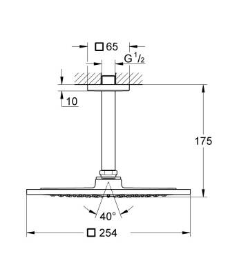 Grohe Rainshower F-Series 10 Tepe Duşu Deti 142 mm 1 Akışlı Krom 26071000 - 2