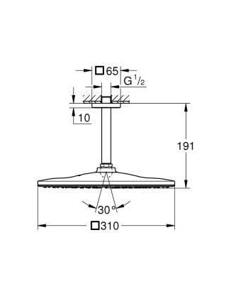 Grohe Rainshower Mono 310 Cube Tepe Duşu Seti 31 cm Krom 26566000 - 3