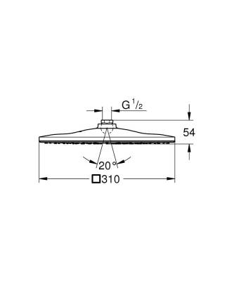 Grohe Rainshower Mono 310 Tepe Duşu, 31cm Krom 26567000 - 2