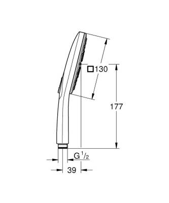 Grohe RainShower SmartActive 130 Cube El Duşu, 3 Fonksiyonlu ,Parlak Bakır 26582DA0 - 5