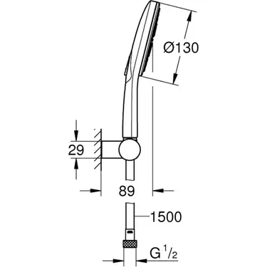 Grohe RainShower SmartActive 130 El Duşu 3 Akışlı Krom 26580000 - 4