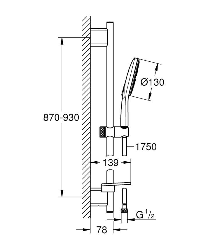 Grohe RainShower SmartActive 130 Sürgülü Duş Seti, 3 Fonksiyonlu Krom 26548000 - 4