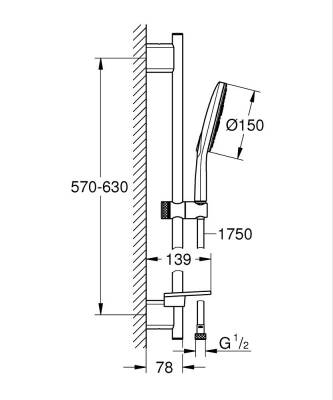 Grohe RainShower SmartActive 150 Sürgülü Duş Seti, 3 Fonksiyonlu Krom 26592000 - 4