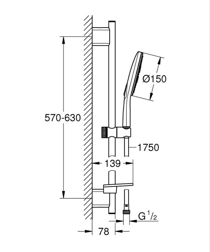 Grohe RainShower SmartActive 150 Sürgülü Duş Seti, 3 Fonksiyonlu Krom 26592000 - 4