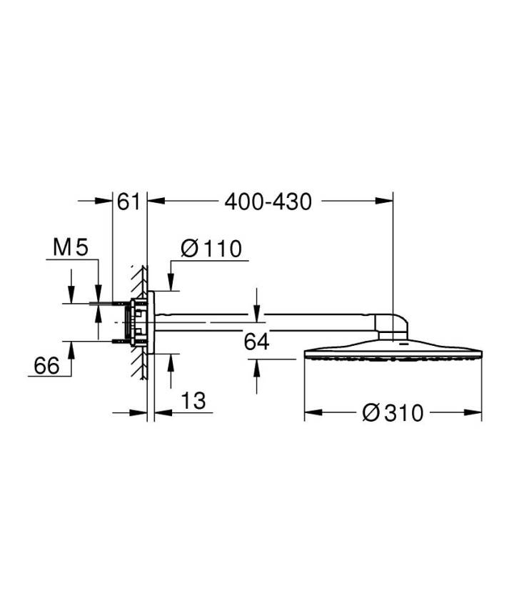 Grohe Rainshower SmartActive 310 Tepe Duşu Seti 31 cm 2 Akışlı Ay Beyazı 26475LS0 - 2
