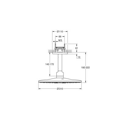 Grohe Rainshower SmartActive 310 Tepe Duşu Seti 31 cm Fırçalı Sert Grafit 26477AL0 - 2