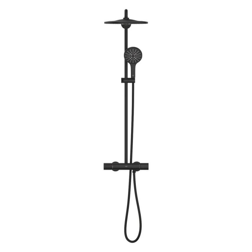 Grohe RainShower SmartActive 310 Termostatik Duş Bataryalı Duş Sistemi Mat Siyah 22119KF0 - 2