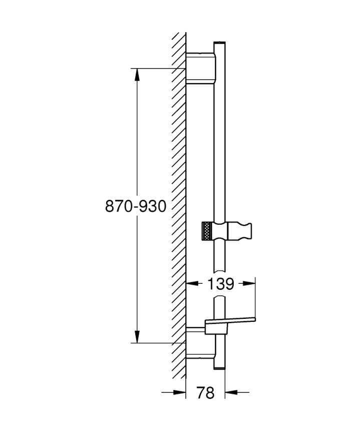 Grohe RainShower SmartActive Duş sürgüsü, 90 cm, Mat Siyah 22125KF0 - 4