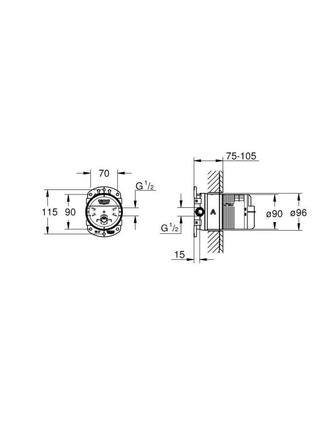 Grohe Rainshower Tepe Duşları İçin Ankastre İç Gövde 26483000 - 2