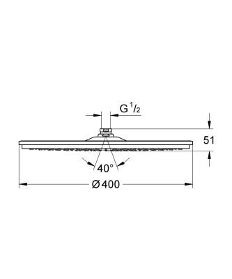 Grohe Rainshower Tepe Duşu, 40 cm Krom 28778000 - 2