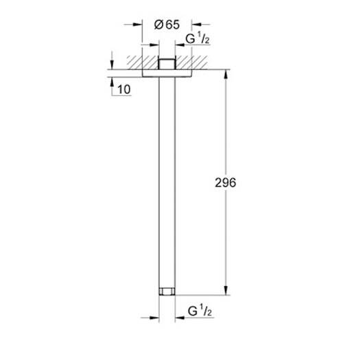 Grohe Rainshower Tepe Duşu İçin Tavan İniş Borusu 292 mm 28497000 - 2