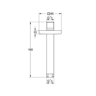 Grohe Rainshower® Tepe Duşu Tavan İniş Borusu 151 mm Krom 27485000 - 2