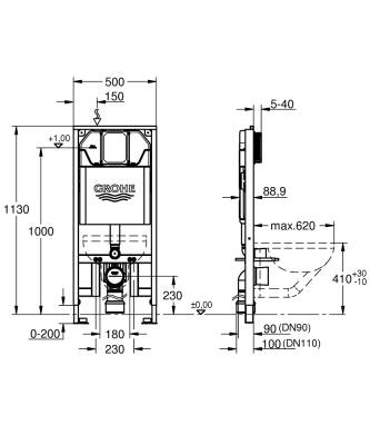 Grohe Rapid SL Gömme Rezervuar İnce 39687000 - 5