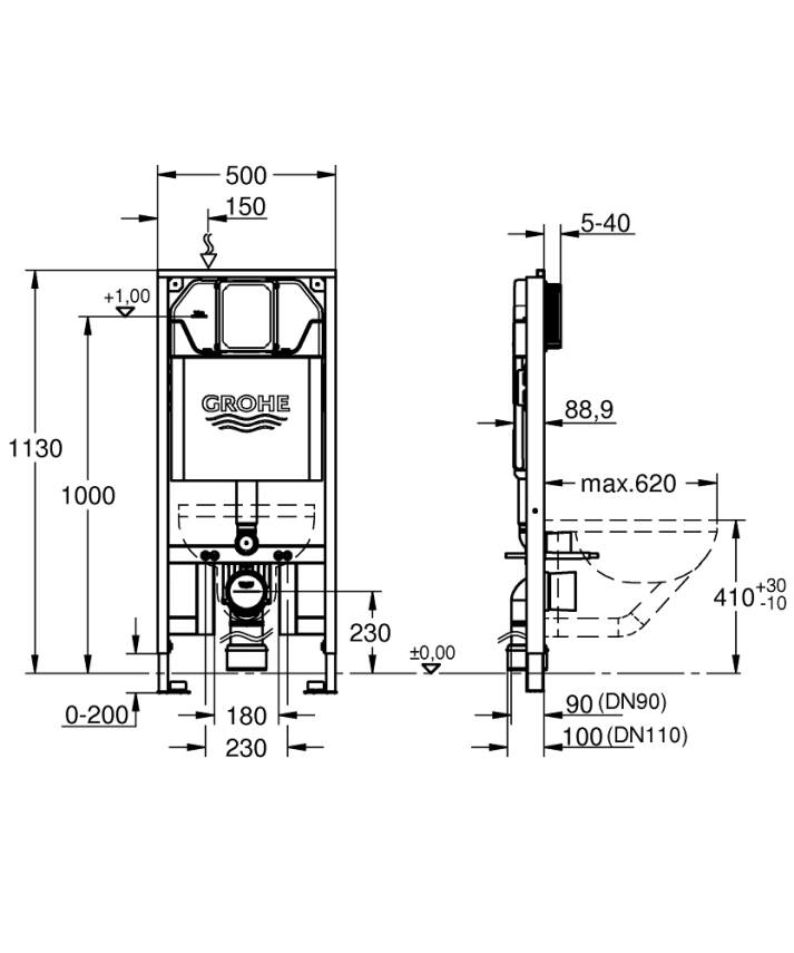Grohe Rapid SL Gömme Rezervuar İnce 39687000 - 5