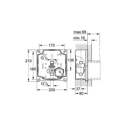 Grohe Rapid U Ankastre Pisuvar İçin Montaj Kutusu 37338000 - 2