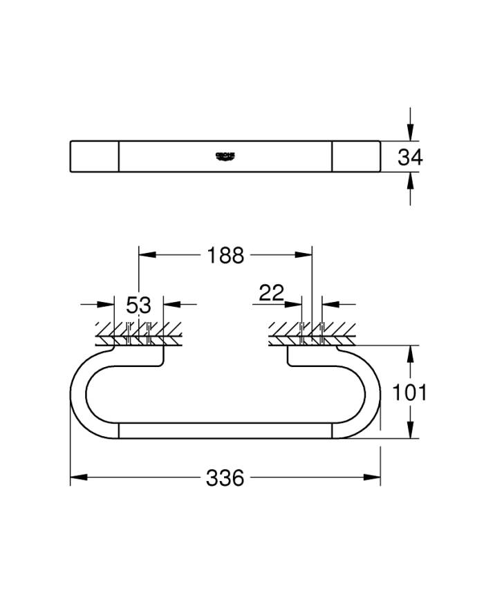 Grohe Selection Tutamak/Havluluk, Sert Grafit 41064A00 - 3