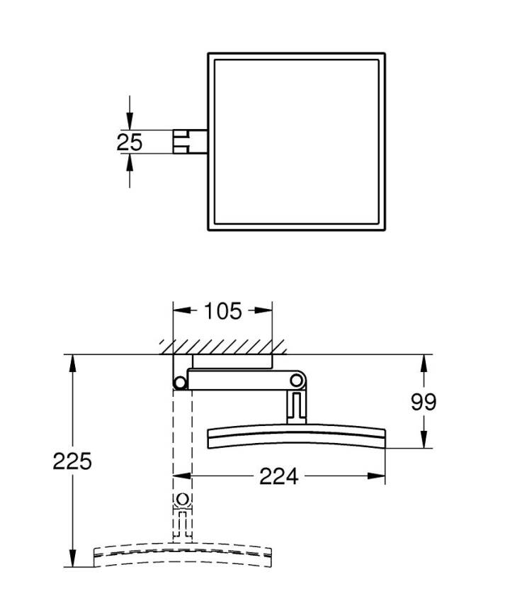 Grohe Selection Cube Makyaj ve Tıraş Aynası Krom 40808000 - 2