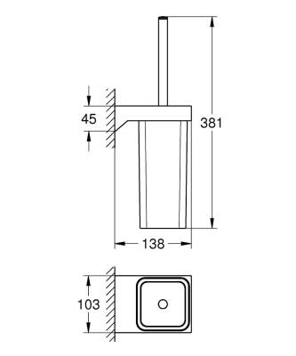 Grohe Selection Cube Tuvalet Fırçalığı 40857000 - 2