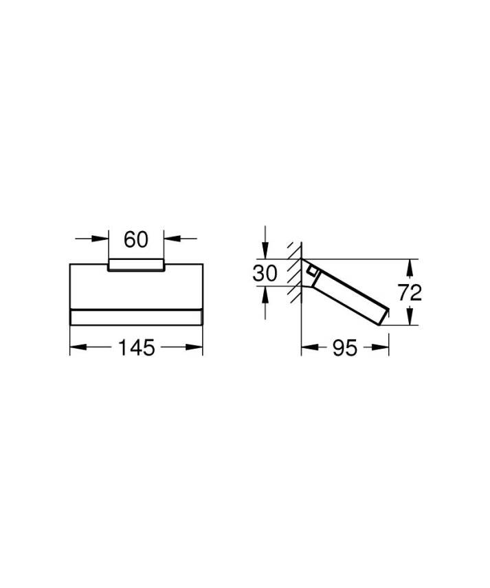 Grohe Selection Cube Tuvalet Kağıtlığı Kapaklı, Krom 40781000 - 2