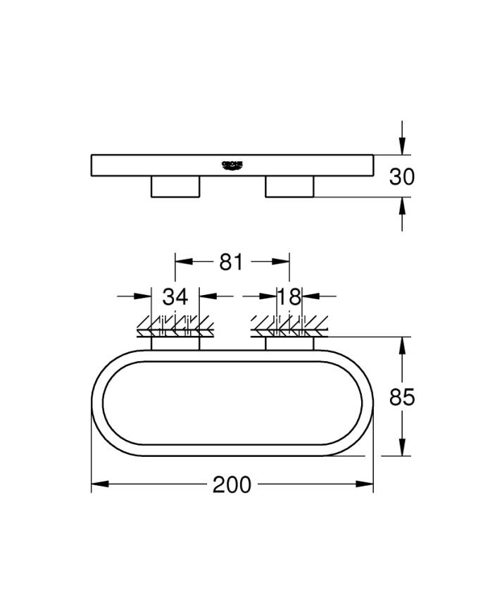 Grohe Selection Halka Havluluk Sert Grafit 41035A00 - 4