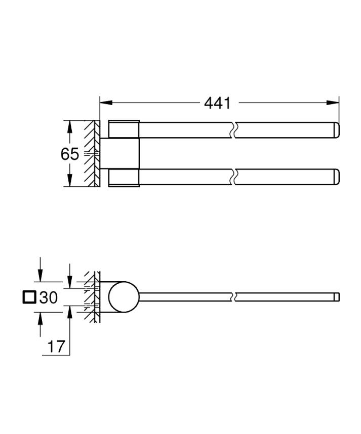 Grohe Selection İkili Döner Havluluk, Fırçalı Altın 41063GN0 - 3
