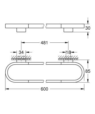 Grohe Selection Havluluk, 60 cm, Fırçalı Sert Grafit 41056AL0 - 4