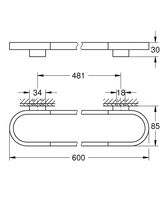 Grohe Selection Havluluk, 60 cm, Fırçalı Sert Grafit 41056AL0 - 4