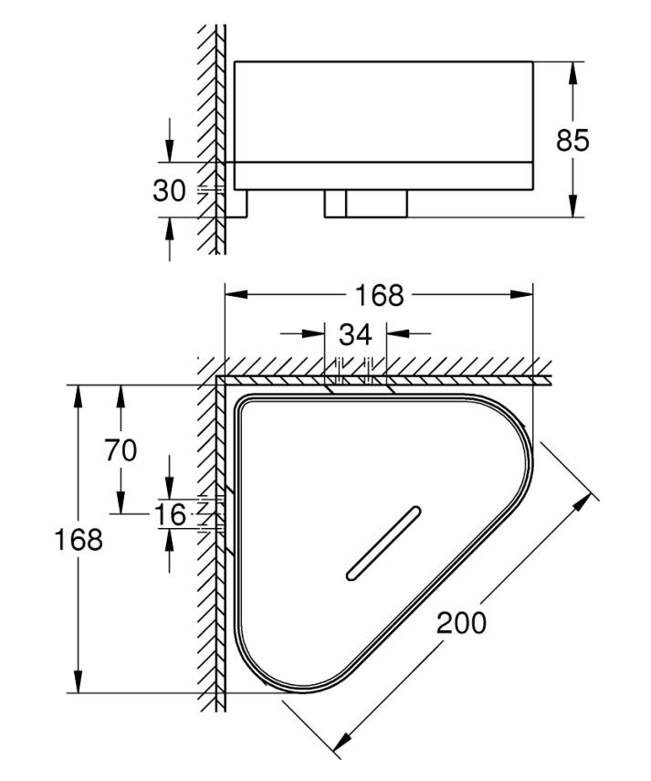 Grohe Selection Köşe Duş Rafı Plastik-Metal, Sert Grafit 41038A00 - 3