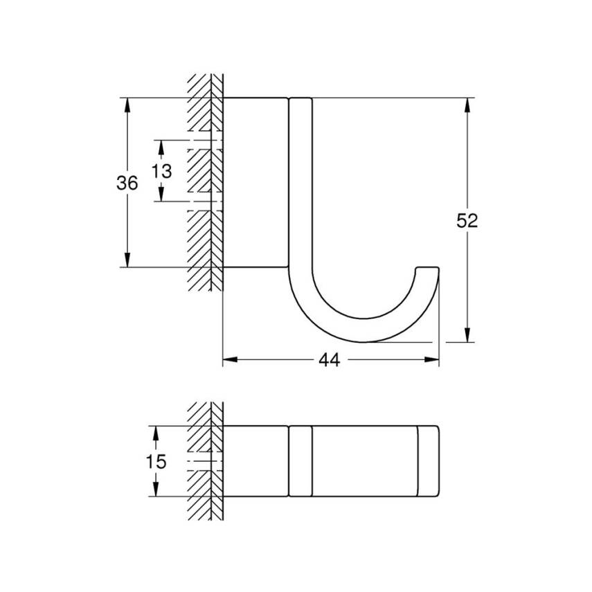 Grohe Selection Tekli Havlu/Bornoz Askısı Krom 41039000 - 2
