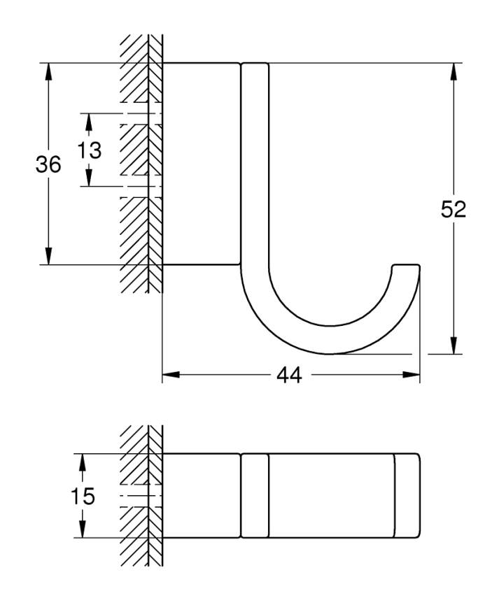 Grohe Selection Tekli Havlu/Bornoz Askısı Mat Siyah 41216KF0 - 3
