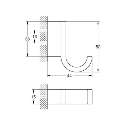 Grohe Selection Tekli Havlu/Bornoz Askısı Sert Grafit 41039A00 - 2