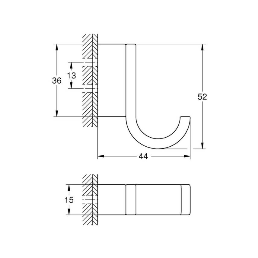 Grohe Selection Tekli Havlu/Bornoz Askısı Sert Grafit 41039A00 - 2