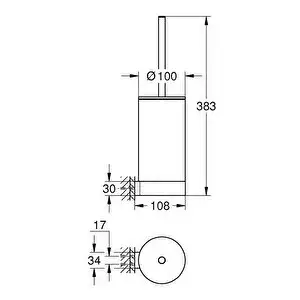 Grohe Selection Tuvalet Fırçalığı, Fırçalı Bakır 41076DL0 - 3