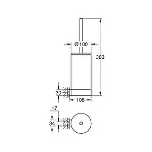 Grohe Selection Tuvalet Fırçalığı, Parlak Altın 41076GL0 - 3