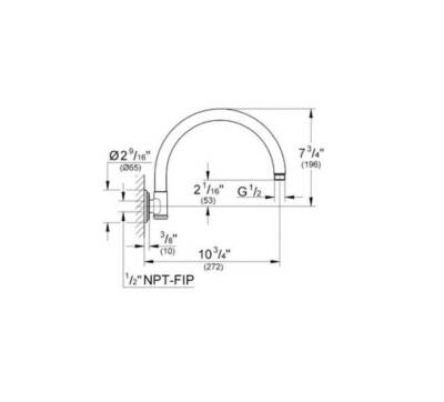 Grohe Rainshower Duş Başlığı Kolu Retro, 272 mm, Fırçalı Nikel 28383EN0 - 2