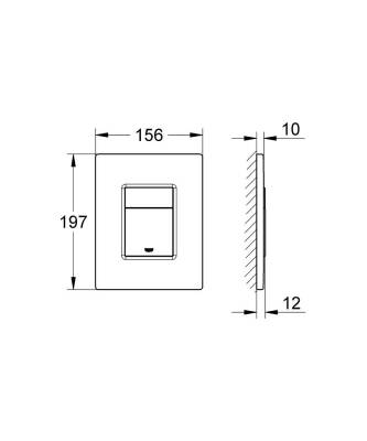 Grohe Skate Cosmopolitan Gömme Rezervuar Kumanda Paneli, Sert Grafit 38732A00 - 4