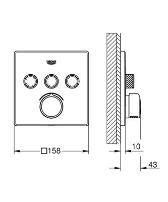 Grohe SmartControl 3 Valfli Akış Kontrollü Ankastre Duş Bataryası (Sıva Üstü Grubu) 29149000 - 2