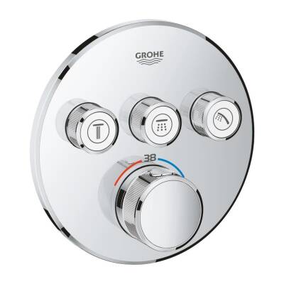Grohe SmartControl Akış Kontrollü Ankastre Termostatik Banyo Bataryası (3 Yollu, Sıva Üstü Grubu) Krom 29121000 - 1
