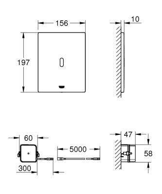 Grohe Tectron Bau E Fotoselli Gömme Rezervuar Kumanda Paneli (Sıva Üstü Grubu, Pilli), Alp Beyazı 39882SH0 - 6