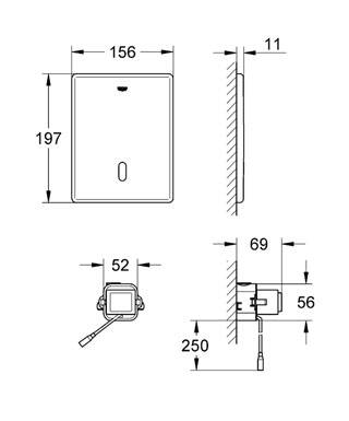 Grohe Tectron Skate Fotoselli Gömme Rezervuar Kumanda Paneli Mat Krom 38698SD1 - 2