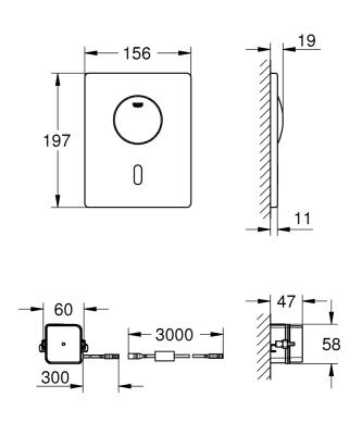 Grohe Tectron Skate Fotoselli Kumanda Paneli, Pilli 37419SD0 - 2