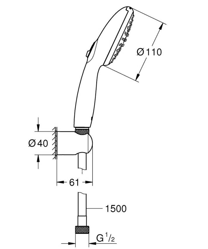 Grohe Tempesta 100 El Duş Takımı 2 Fonksiyonlu 2780330E - 4